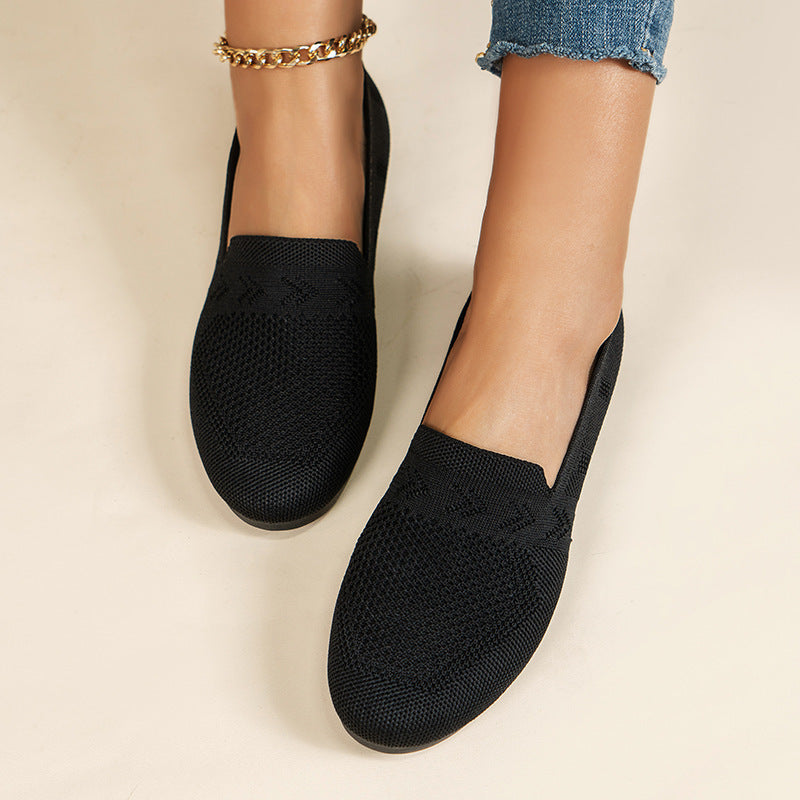 Independent station 2025 Spring and Autumn new European and American Foreign trade plus size round toe flat shoes women's low-cut sports casual shoes