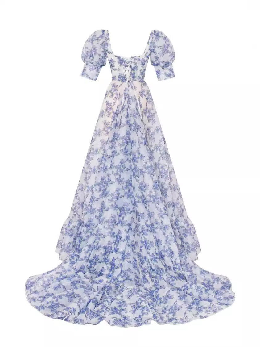 2025 cross-border new arrival off-the-shoulder European and American women's clothing fashion organza Fairy long elegant evening dress dress