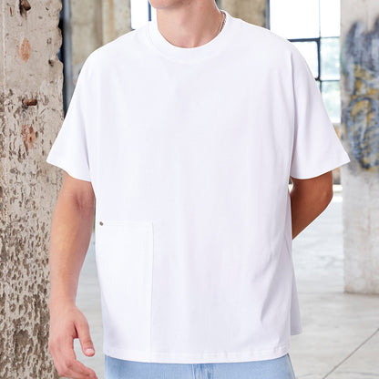 Heavy fashion brand cotton short-sleeved T-shirt men's and women's same fashion solid color T-shirt popular clothes design new top