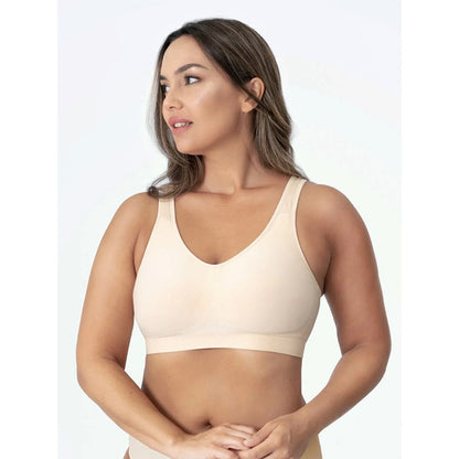 Factory Direct supply cross-border hot plus size bright silk vest body shaping wireless bra female big chest seamless