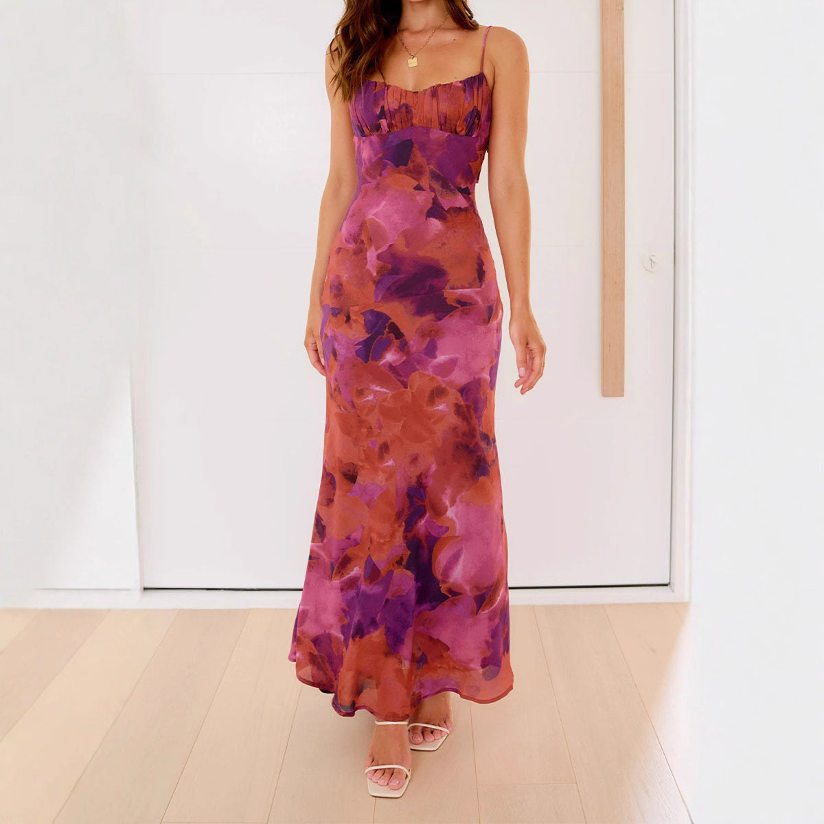 Tie Dye Hollow Rugloze Slingjurk