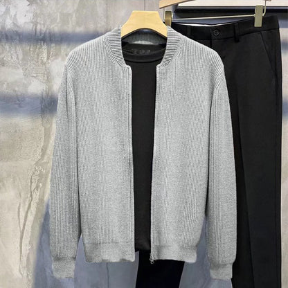 Slim-fit zipper pairs trendy sweater men's 2024 cardigan design men's Spring and Autumn Tide coat sweater Korean style