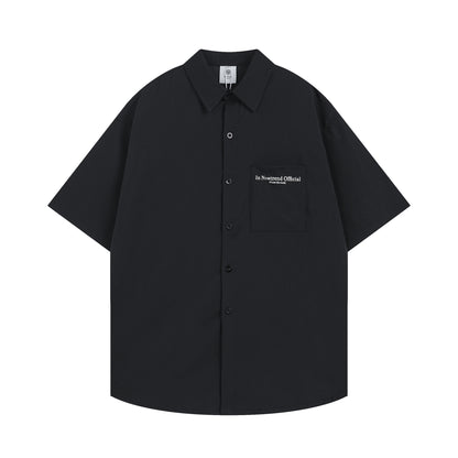 Fashion brand 2024 Summer new men and women couple simple letter print design student loose short sleeve casual shirt