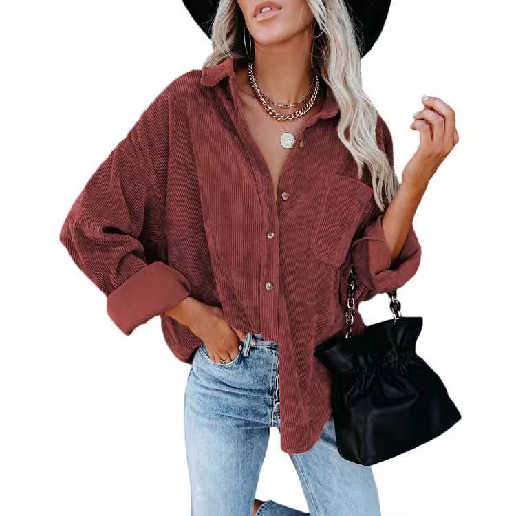 Amazon independent station hot sale 2022 autumn and winter New Europe and America cross border Foreign Trade women's long sleeved shirt shirt for women