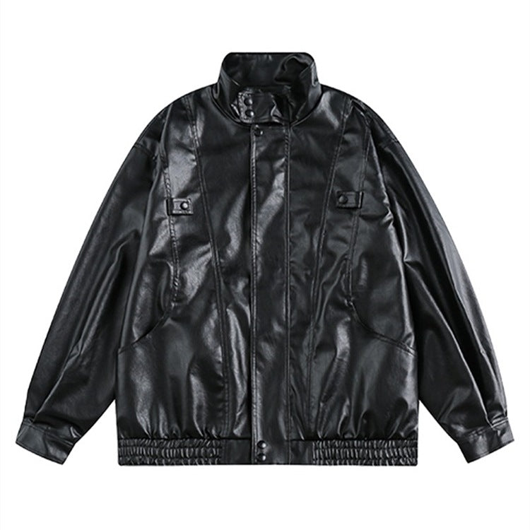 American PU Leather Pilot Jacket for Men Spring Fall Fashion Brand Design