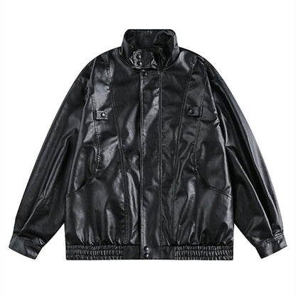 American PU Leather Pilot Jacket for Men Spring Fall Fashion Brand Design