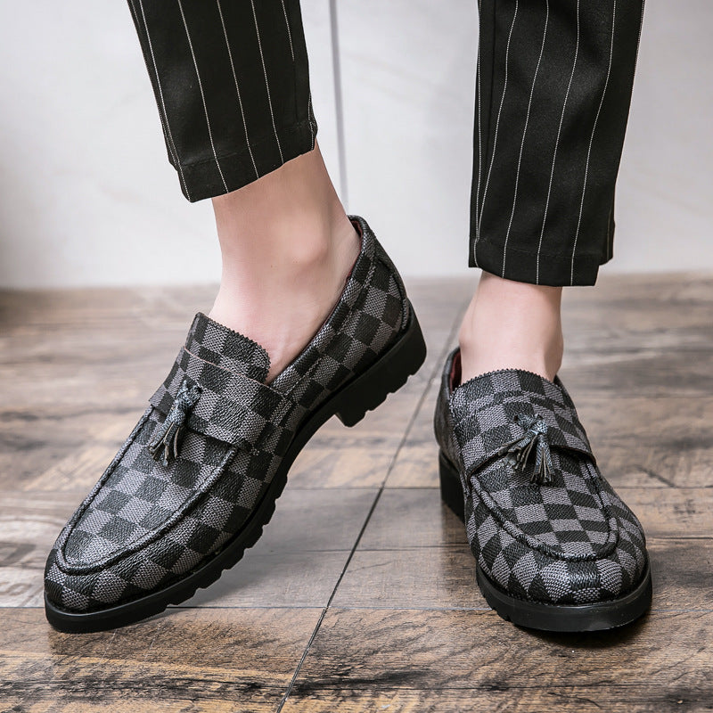 Cross-border plus size leather shoes 38-48 yards tassel leather shoes 2025 Spring and Autumn New British style slip-on Gommino