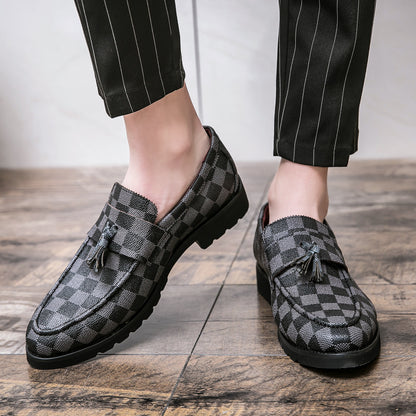 Cross-border plus size leather shoes 38-48 yards tassel leather shoes 2025 Spring and Autumn New British style slip-on Gommino