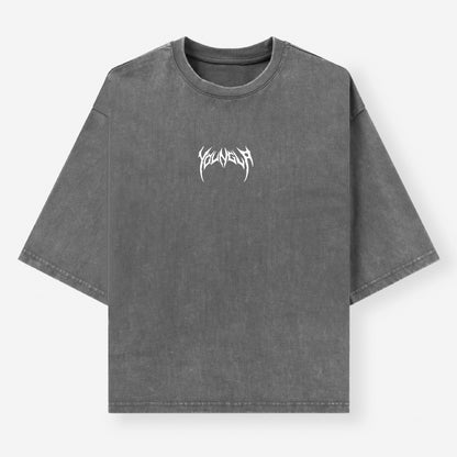YOUNGLA American fashion brand men's T-shirt heavy cotton washed distressed printed casual round neck short sleeves top