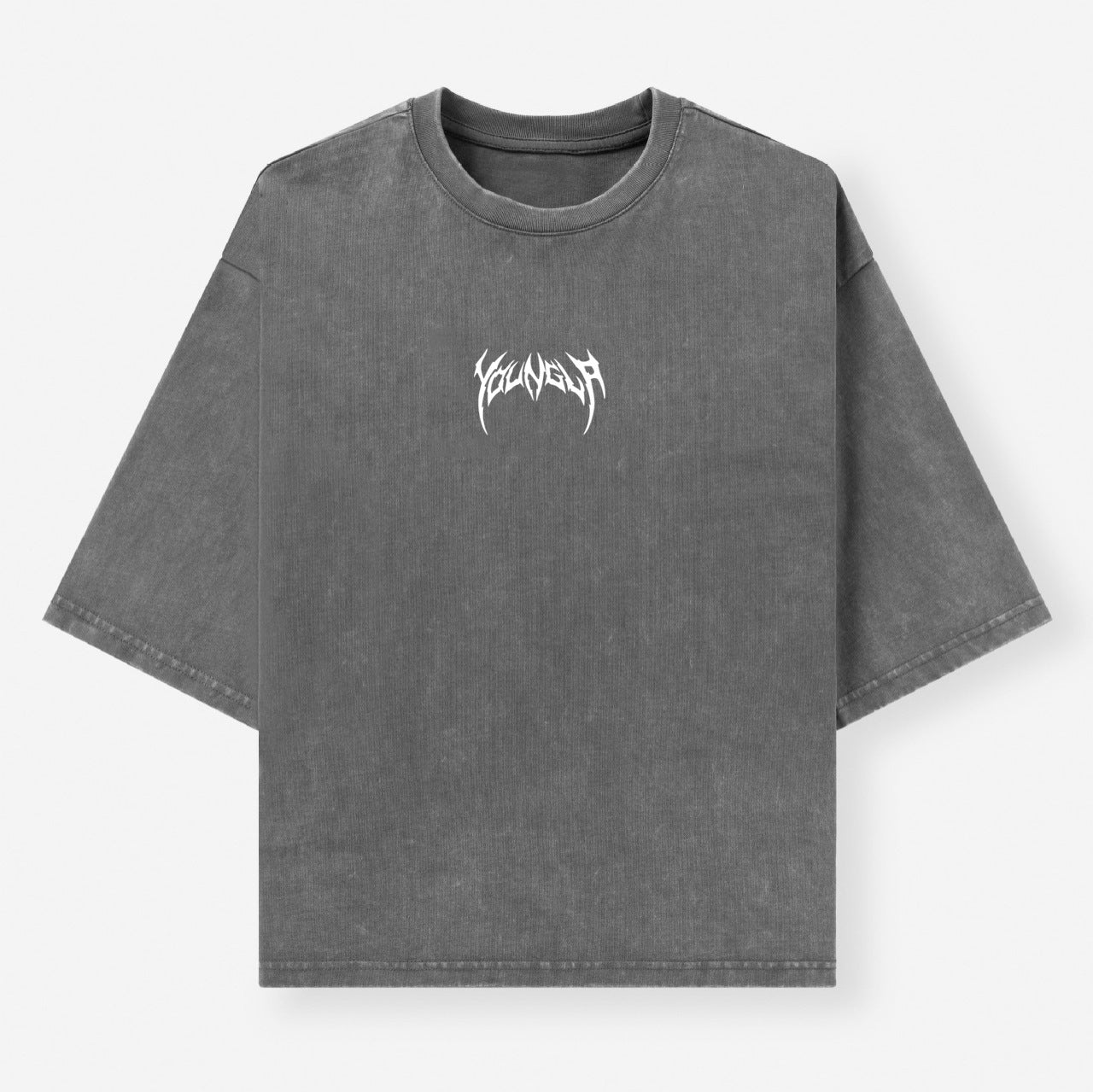 YOUNGLA American fashion brand men's T-shirt heavy cotton washed distressed printed casual round neck short sleeves top