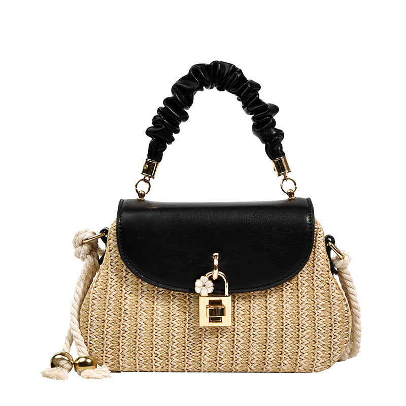 Women's handbag wholesale new simple trendy one-shoulder bag foreign trade texture Western style straw chain messenger bag