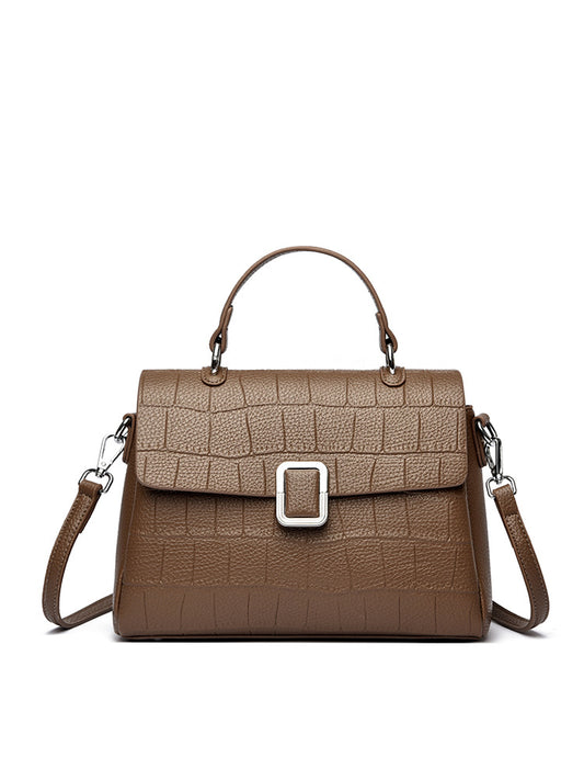 Cross-border commuter genuine leather tote bag large capacity women's high-grade shoulder messenger bag light luxury and simplicity handbag fashion
