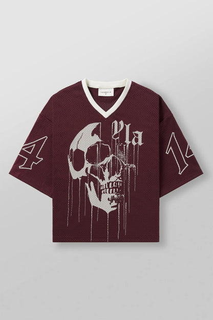 YOUNGLA American fashion brand oversized T-shirt men's exercise workout quick-drying breathable large mesh printed short-sleeved top