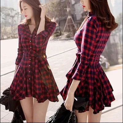 2025 women's new Korean style hooded bf loose plaid long sleeve blouse Harajuku students shirt coat