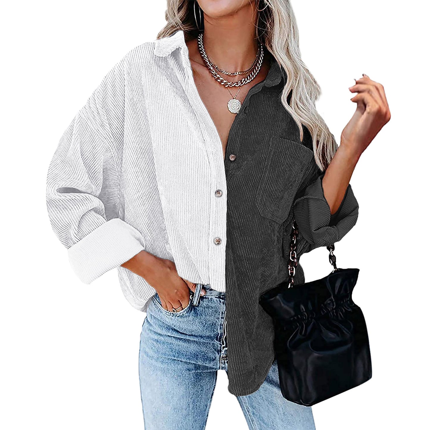 Amazon independent station hot sale 2022 autumn and winter New Europe and America cross border Foreign Trade women's long sleeved shirt shirt for women