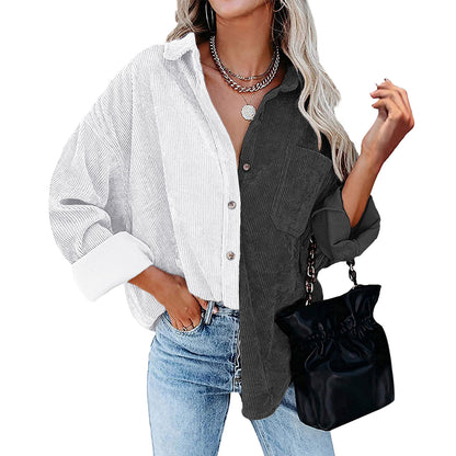 Amazon independent station hot sale 2022 autumn and winter New Europe and America cross border Foreign Trade women's long sleeved shirt shirt for women