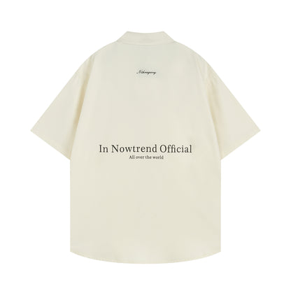 Fashion brand 2024 Summer new men and women couple simple letter print design student loose short sleeve casual shirt