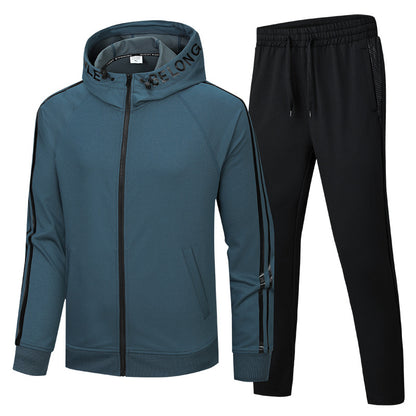 New spring and autumn men's and women's casual sports suit hooded cardigan plus size running sportswear fashion two-piece suit