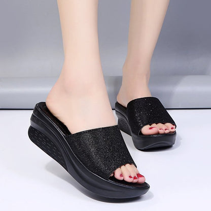 Foreign trade cross-border Women's 41 plus size slippers 2025 spring and summer new Roman platform women's shoes wedge ladies' sandals