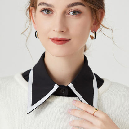 Women's detachable collar women's autumn and winter all-match fashion pointed collar houndstooth shirt collar women's long shirt collar cross-border manufacturers