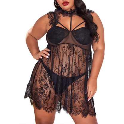 Europe and America cross border 2022 new women's sexy underwear sexy lace see-through suspender skirt sexy underwear