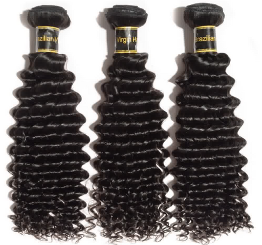 Premium #1B Natural Black Deep Wave 3 Bundles With 5×5 Lace Closure | 100% Human Hair