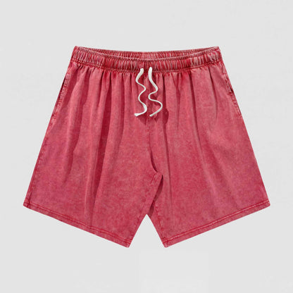 Men's Vintage Washed Cotton Shorts Set
