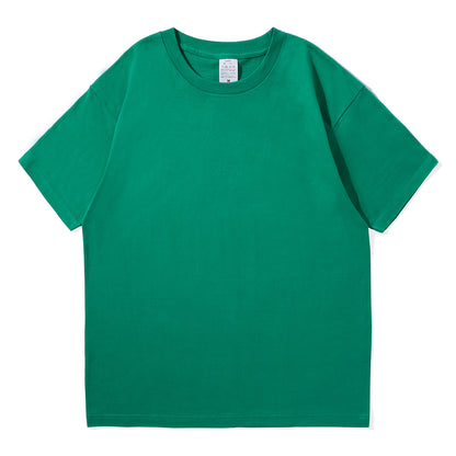 small neckline cotton loose short sleeve solid color bottoming T-shirt
