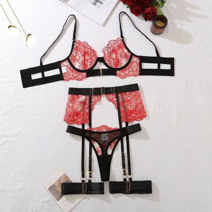 Sexy Lace Embroidery Lingerie Set