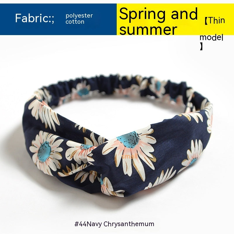 Elastische gekruiste chiffon hoofdband in Boheemse stijl