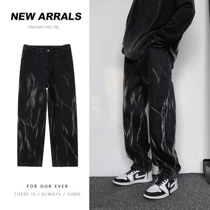 Hip-hop Tie-dye Baggy Jeans for Men