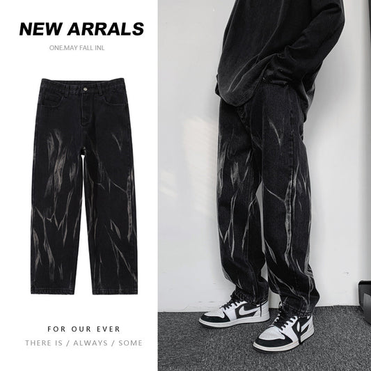 Hip-hop Tie-dye Baggy Jeans for Men