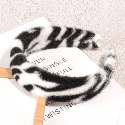 Luipaardprint pluizige haarband