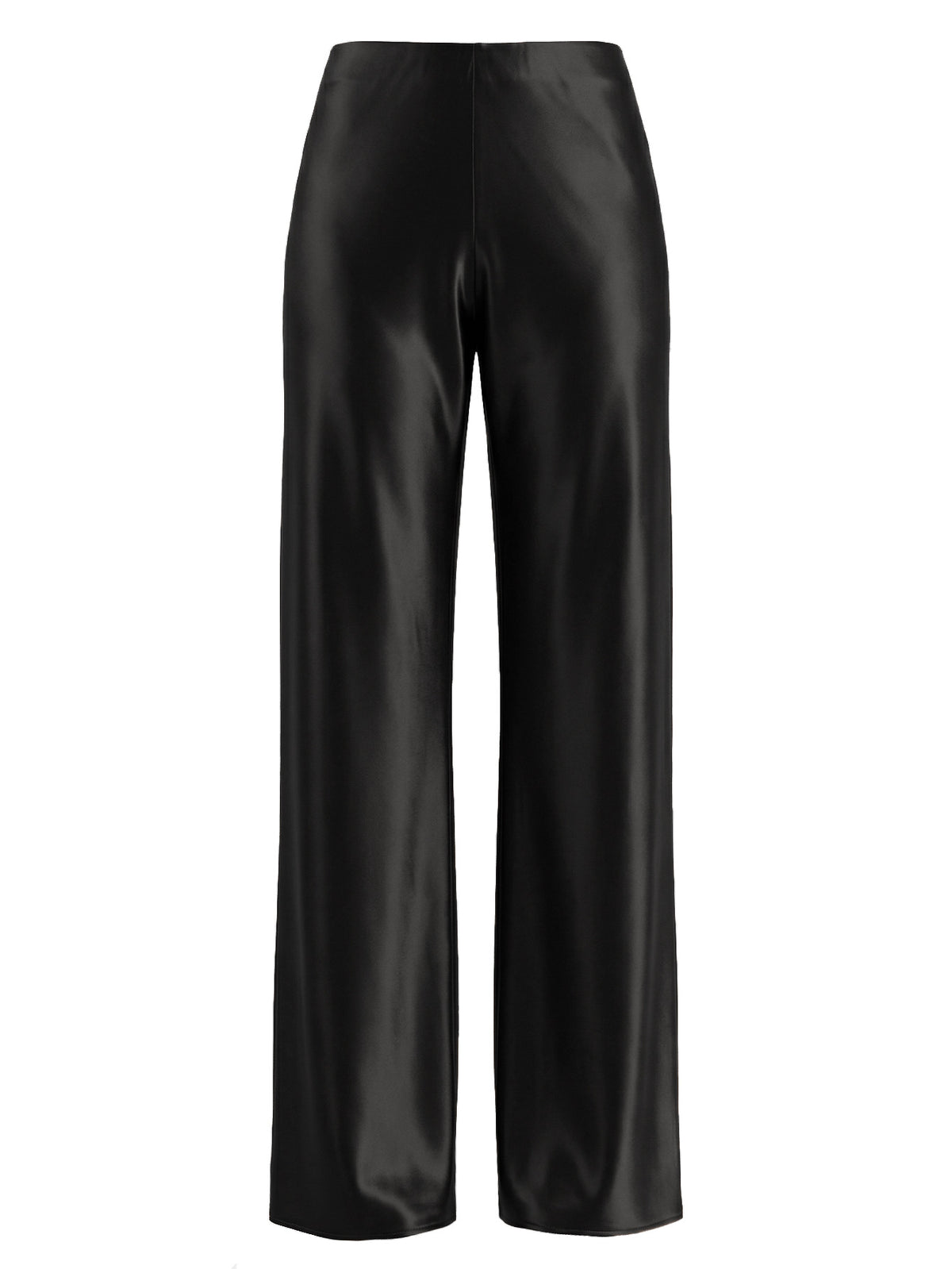 Women's High-Waisted Satin Wide Leg Long Pants with Elastic Waist