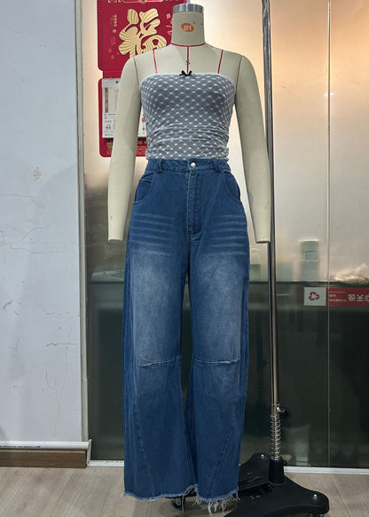 Straight-Leg Sickle Pants Jeans New Multicolor Nine-Point Pants Casual Wide Leg Pants