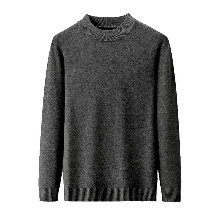 Men's Half-Turtleneck Slim-Fit Fleece-Lined Knit Sweater
