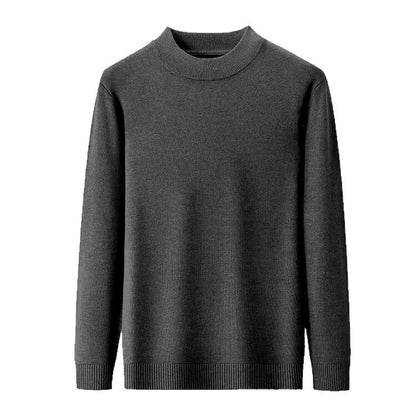 Men's Half-Turtleneck Slim-Fit Fleece-Lined Knit Sweater