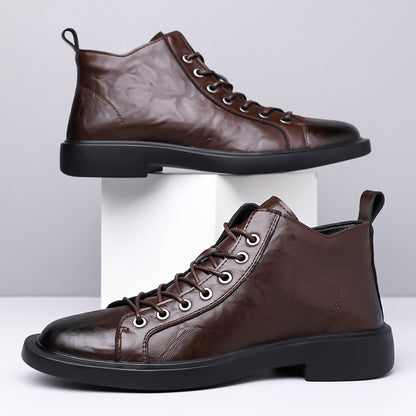 Mens Retro Martin Boots Soft Sole Lace-Up