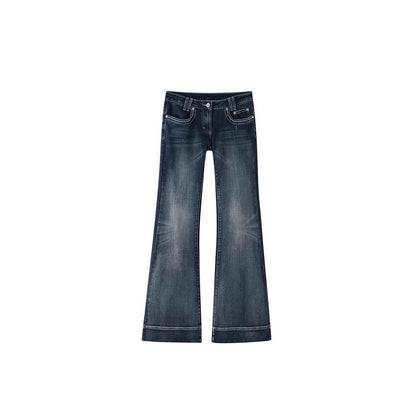 Low Waist Flared Denim Pants
