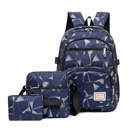 Casual Three-Piece Backpack Fashionable
