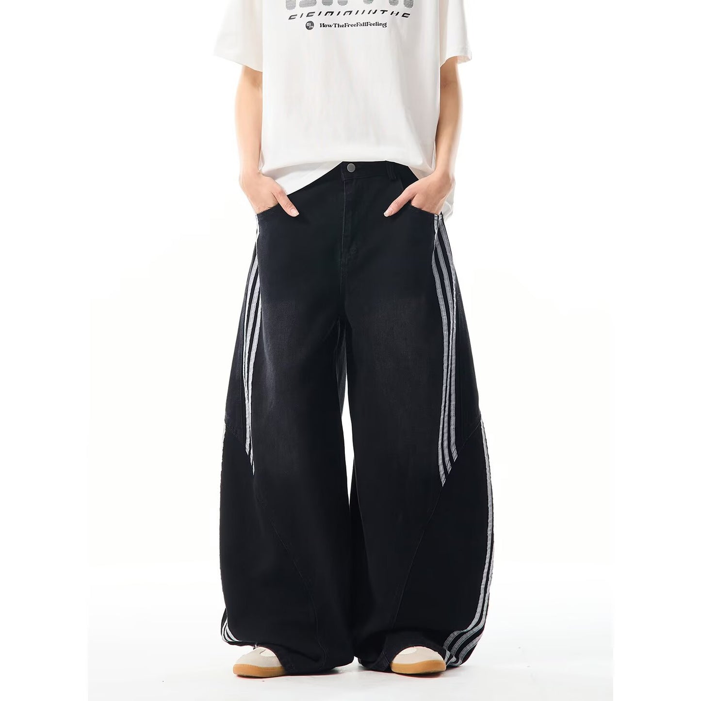 Retro Machete Jeans Met Wijde Pijpen