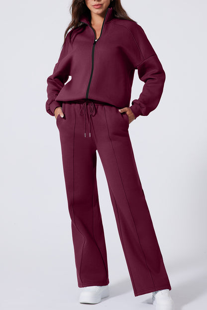 Sweatshirt met halve rits en bijpassende broek