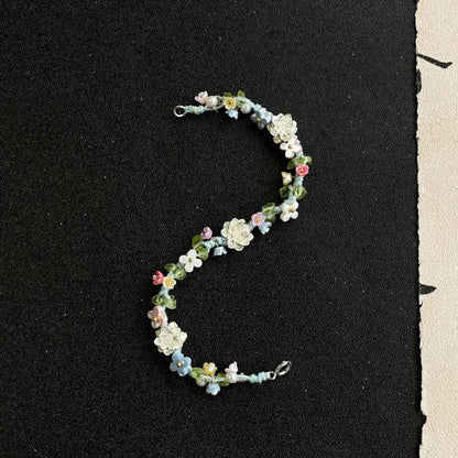 Designer Lotus Woven Silver Plated Bracelet