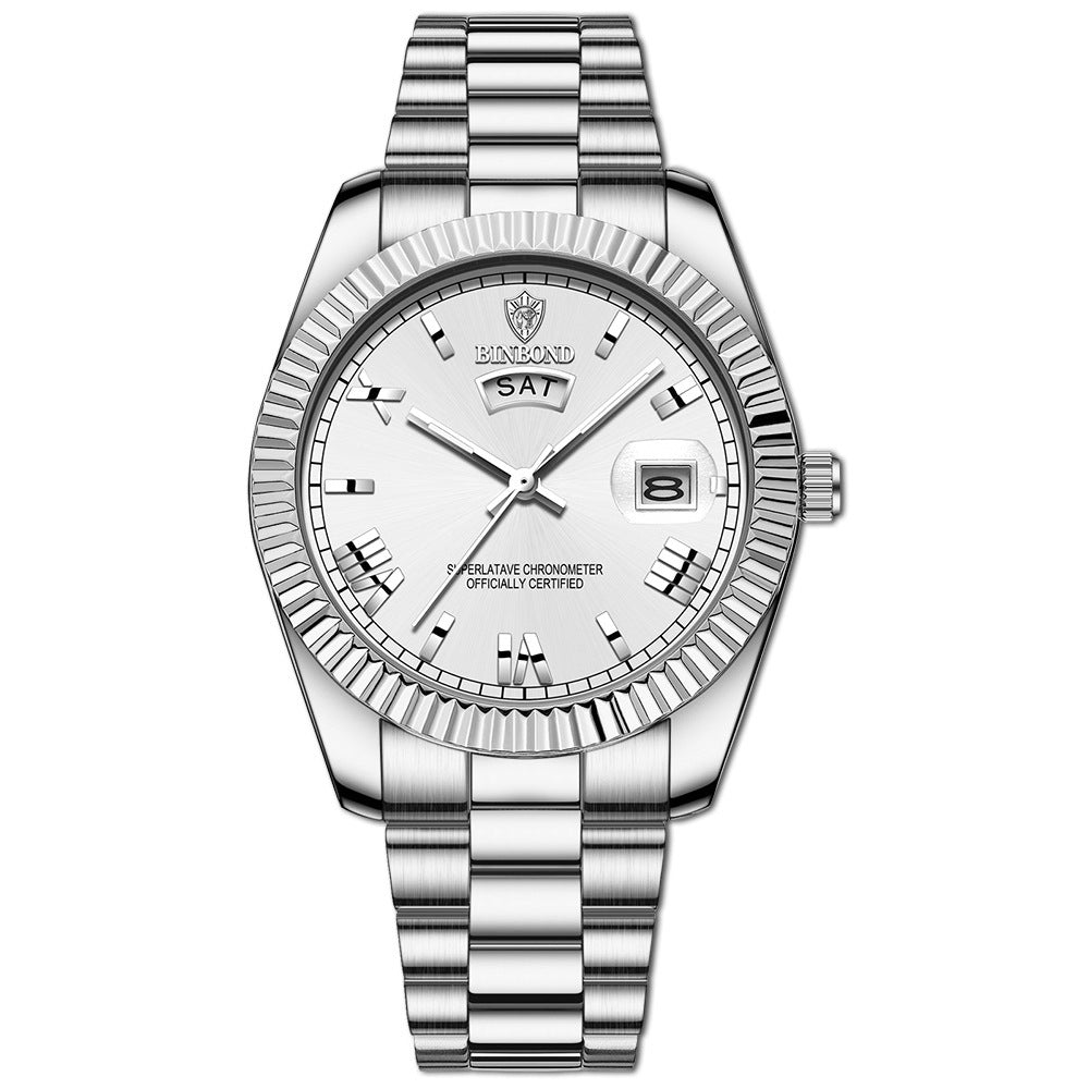 Klassiek zakelijk quartzhorloge met datumaanduiding
