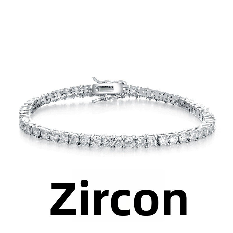 Classic 18K Gold Electroplated Tennis Bracelet with Zircon/Moissanite Stones