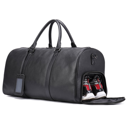 Men's Leather Travel Bag Large Capacity Cowhide Duffle Bag