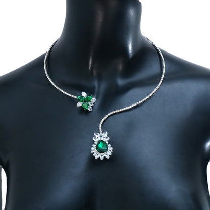 Leaf Motif Luxury Zircon Clavicle Necklace