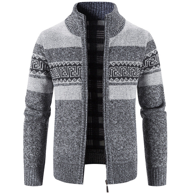 Casual gebreide cardigan met kleurblokprint