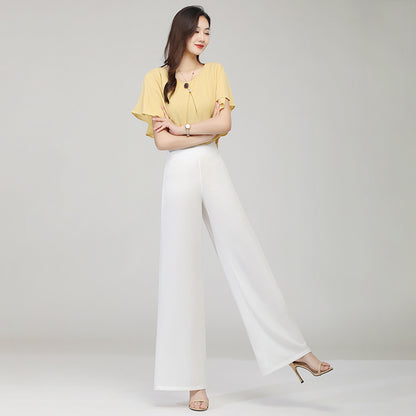 High-waisted wide-leg dance pants