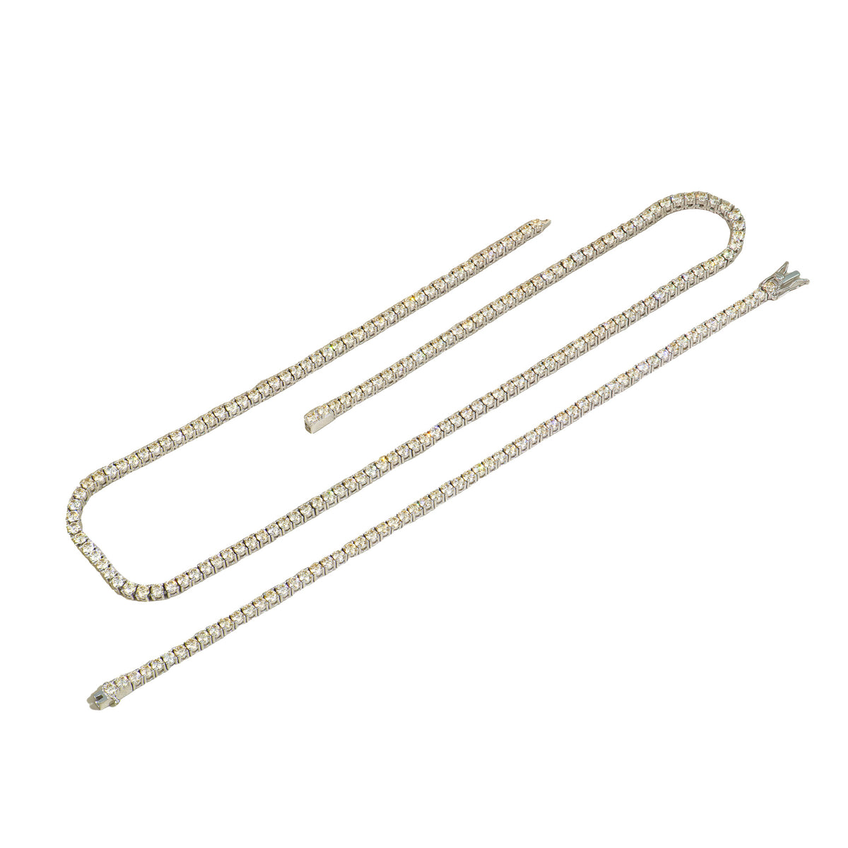 S925 Silver Rose Gold Plated Moissanite Classic Four-Claw Tennis Chain Bracelet